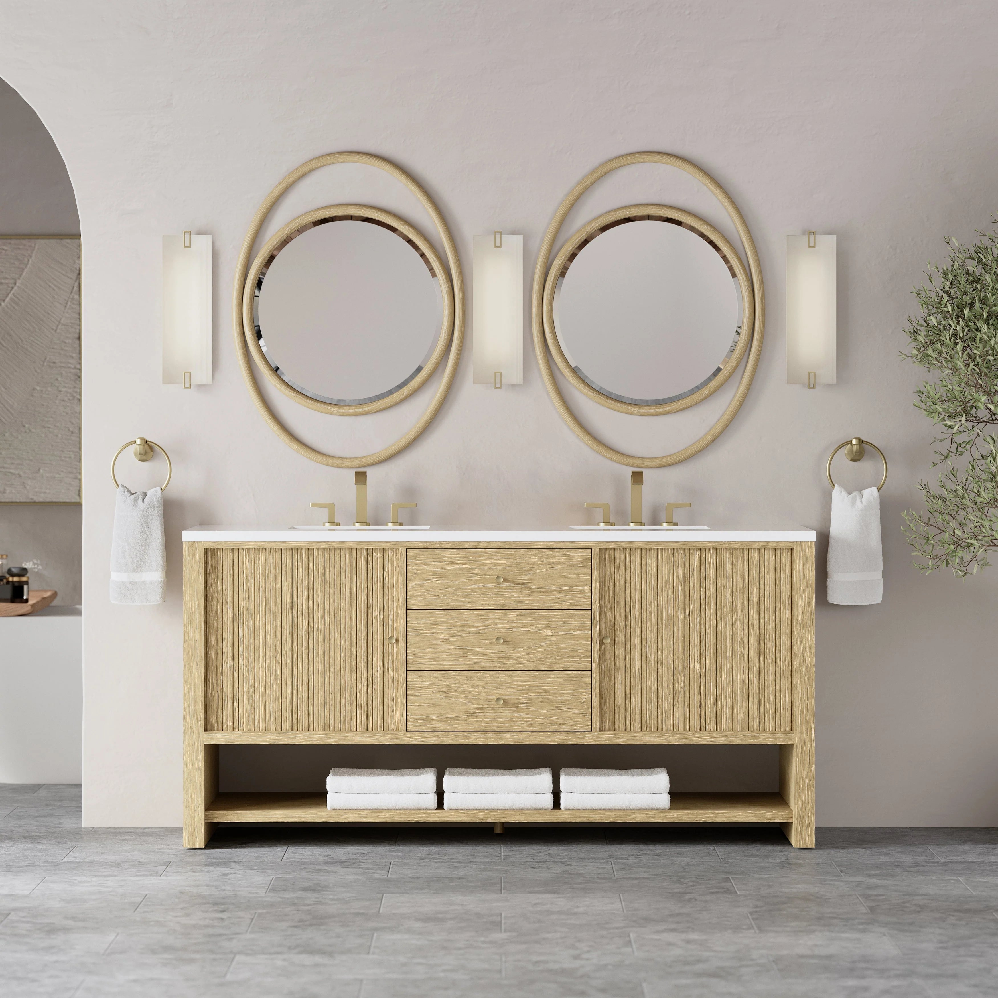 Marigot 72" Double Vanity in Sunwashed Oak