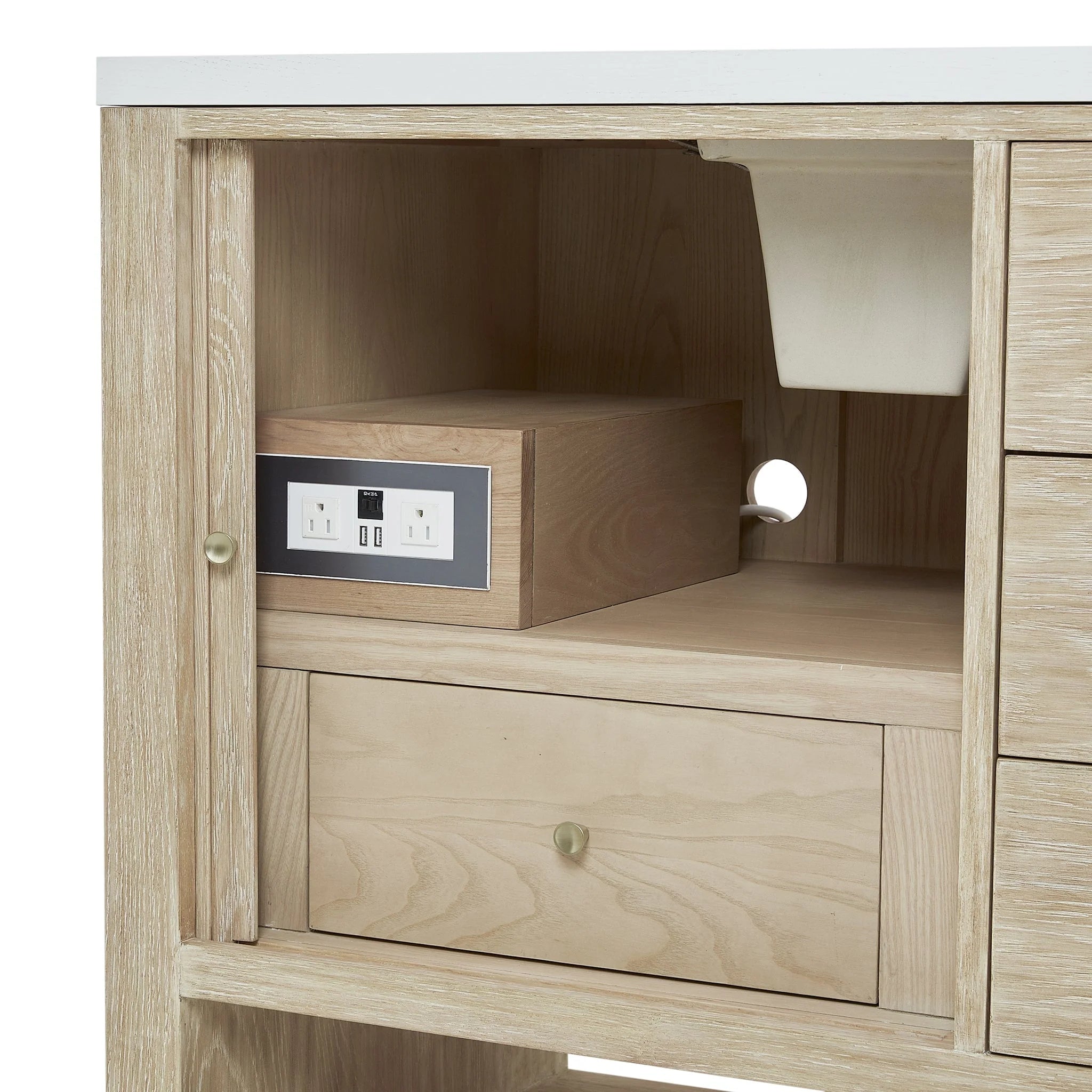 Marigot 48" Single Vanity, Sunwashed Oak w/ 3 CM White Zeus Silestone Top