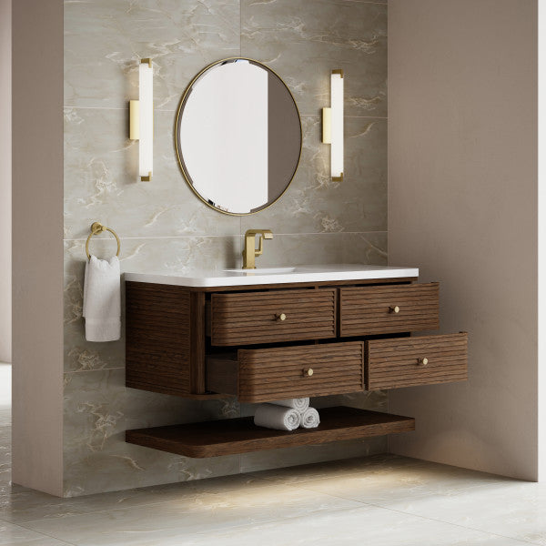 Allamari 48" Single Vanity, Sable w/ Single Hole 3 CM White Zeus Silestone Top