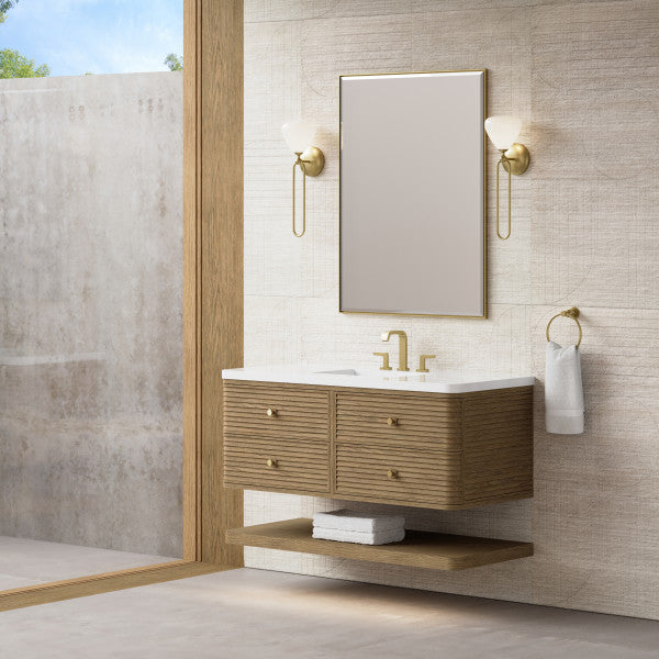 Allamari 48" Single Vanity, Dune Mist w/ 3 CM White Zeus Silestone Top