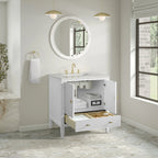 Myrrin Single Vanity,  w/ 3 CM White Zeus Silestone Top