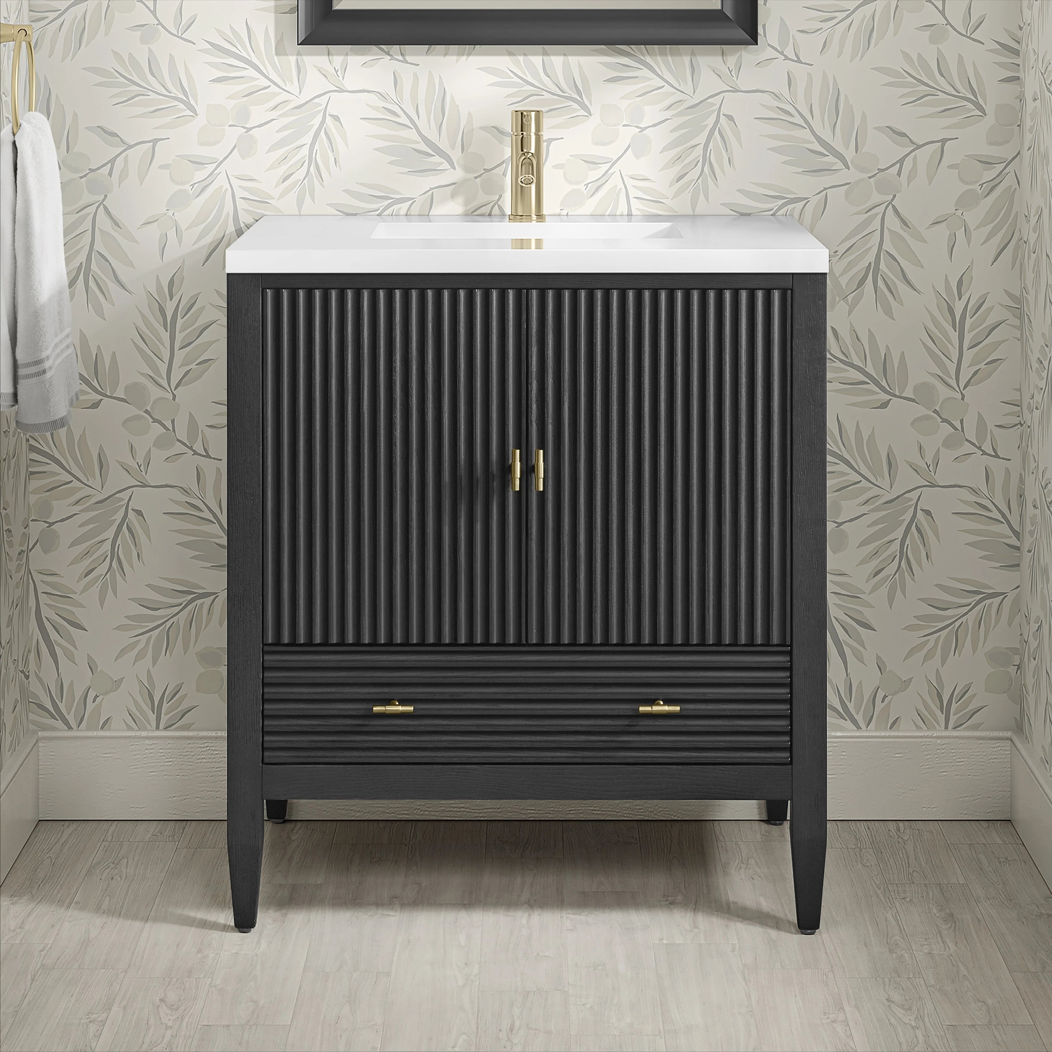 Myrrin Single Vanity,  w/ 3 CM White Zeus Silestone Top