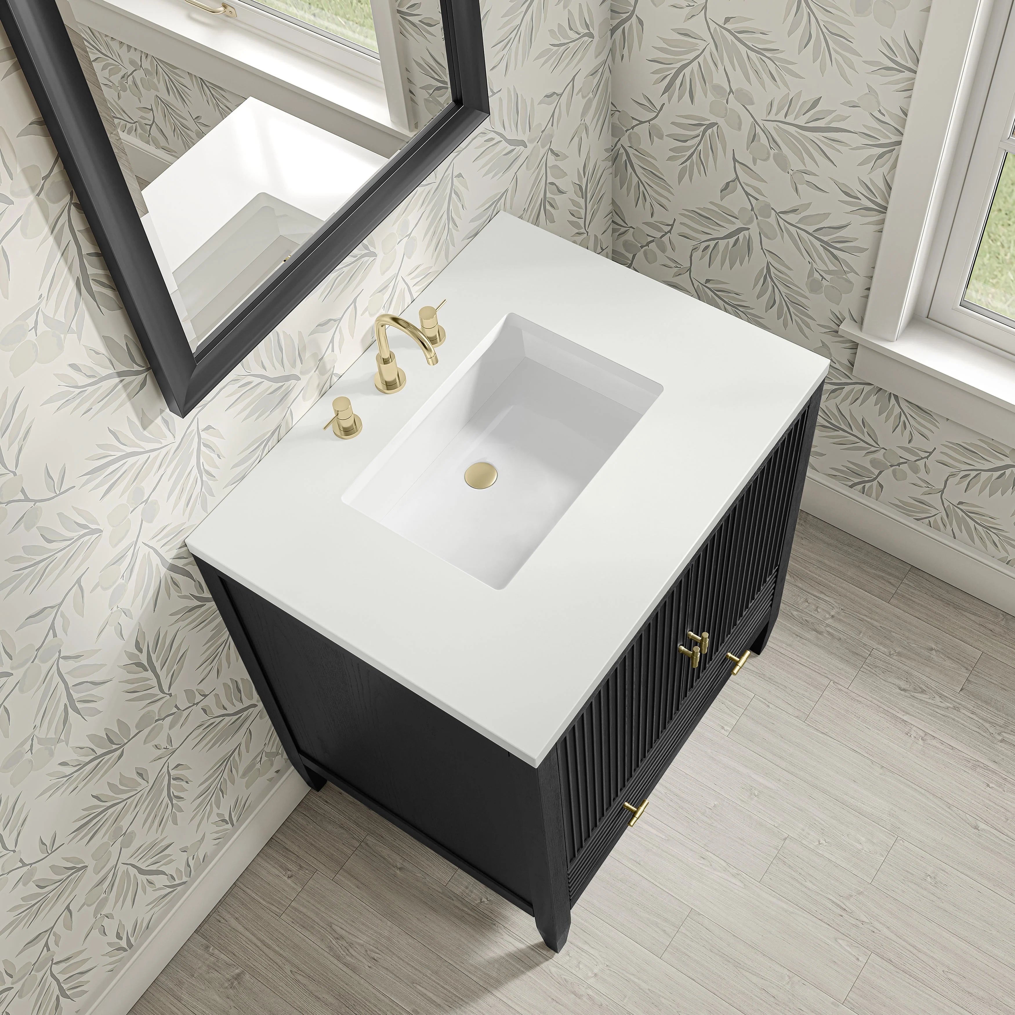 Myrrin Single Vanity,  w/ 3 CM White Zeus Silestone Top