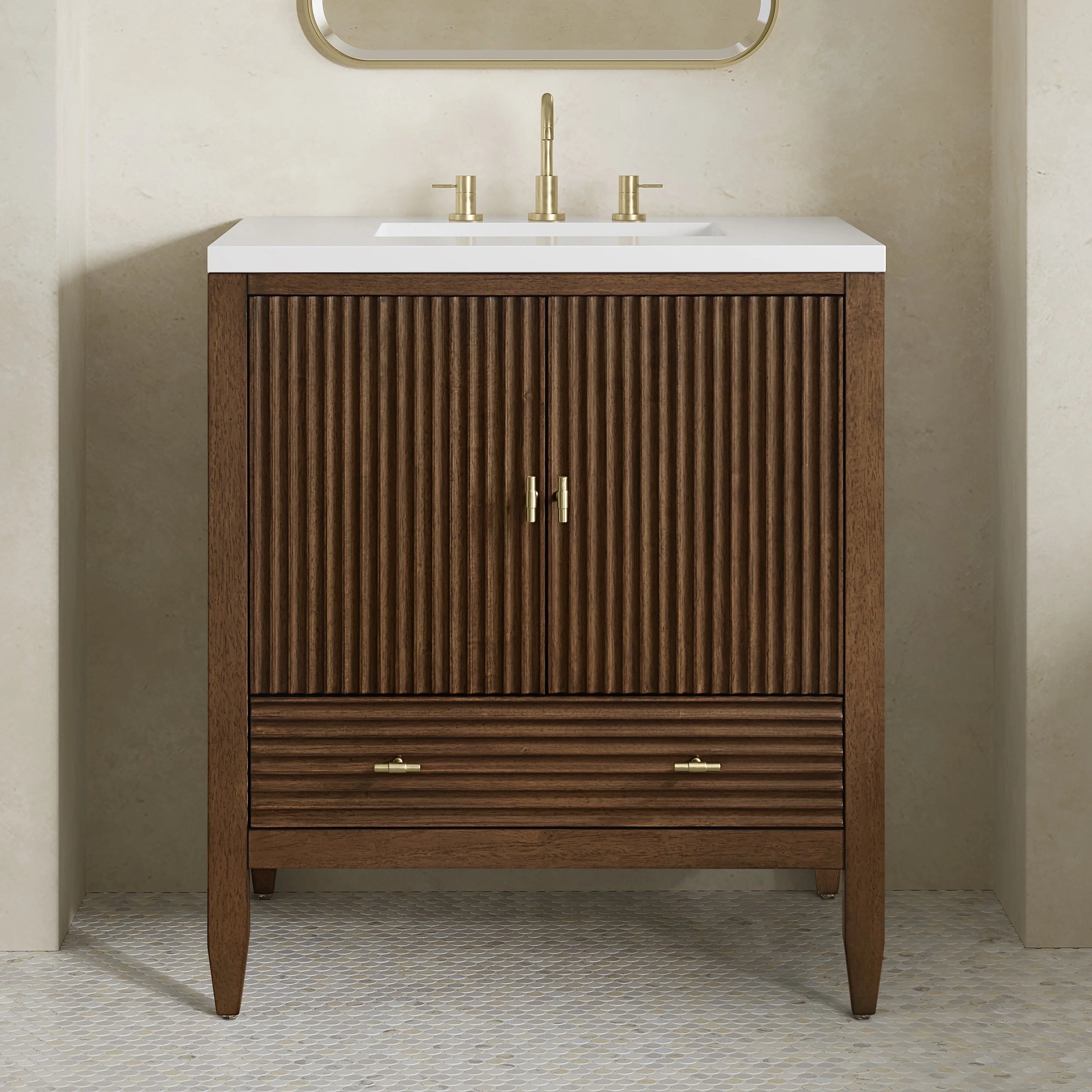 Myrrin Single Vanity,  w/ 3 CM White Zeus Silestone Top