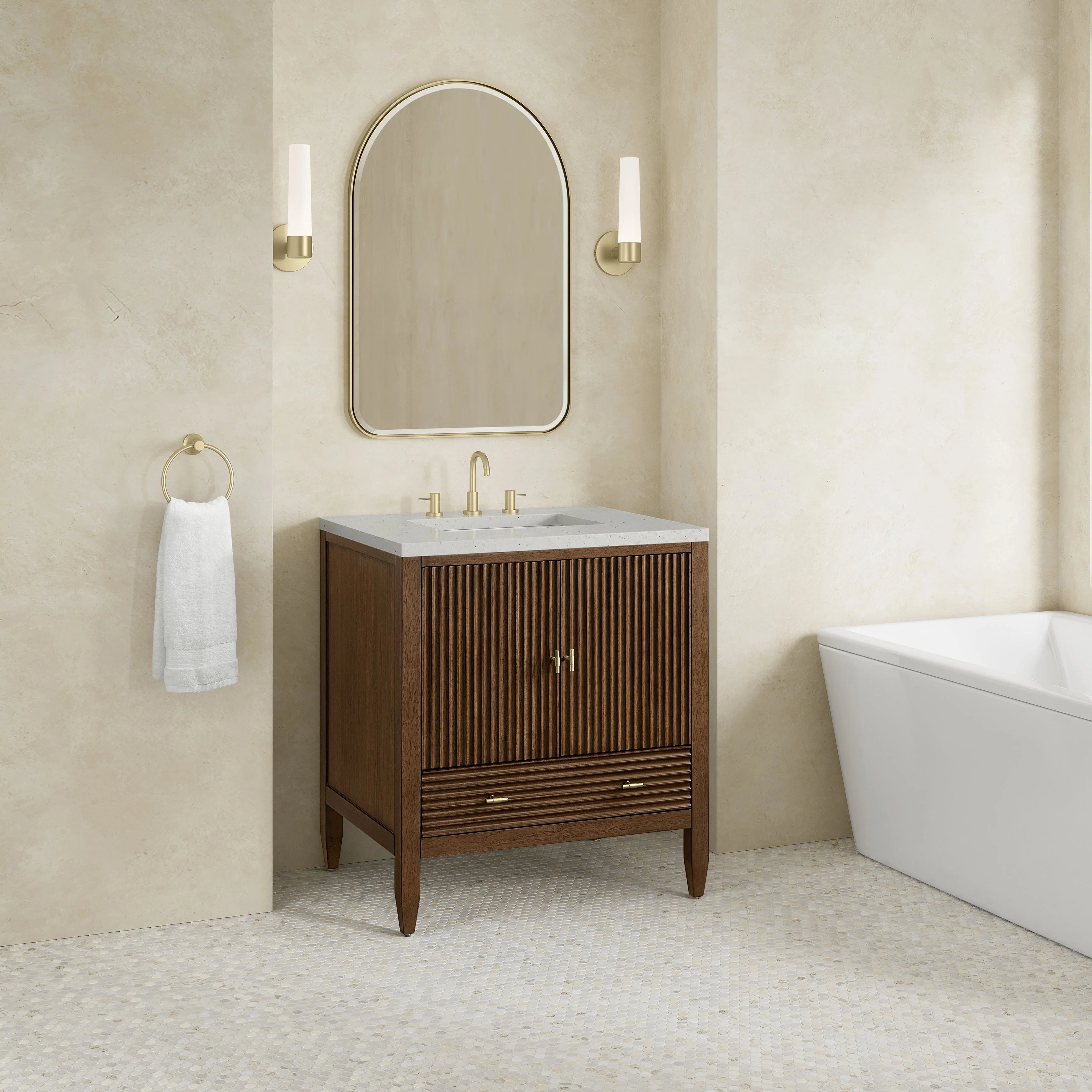 Myrrin Single Vanity,  w/ 3 CM White Zeus Silestone Top