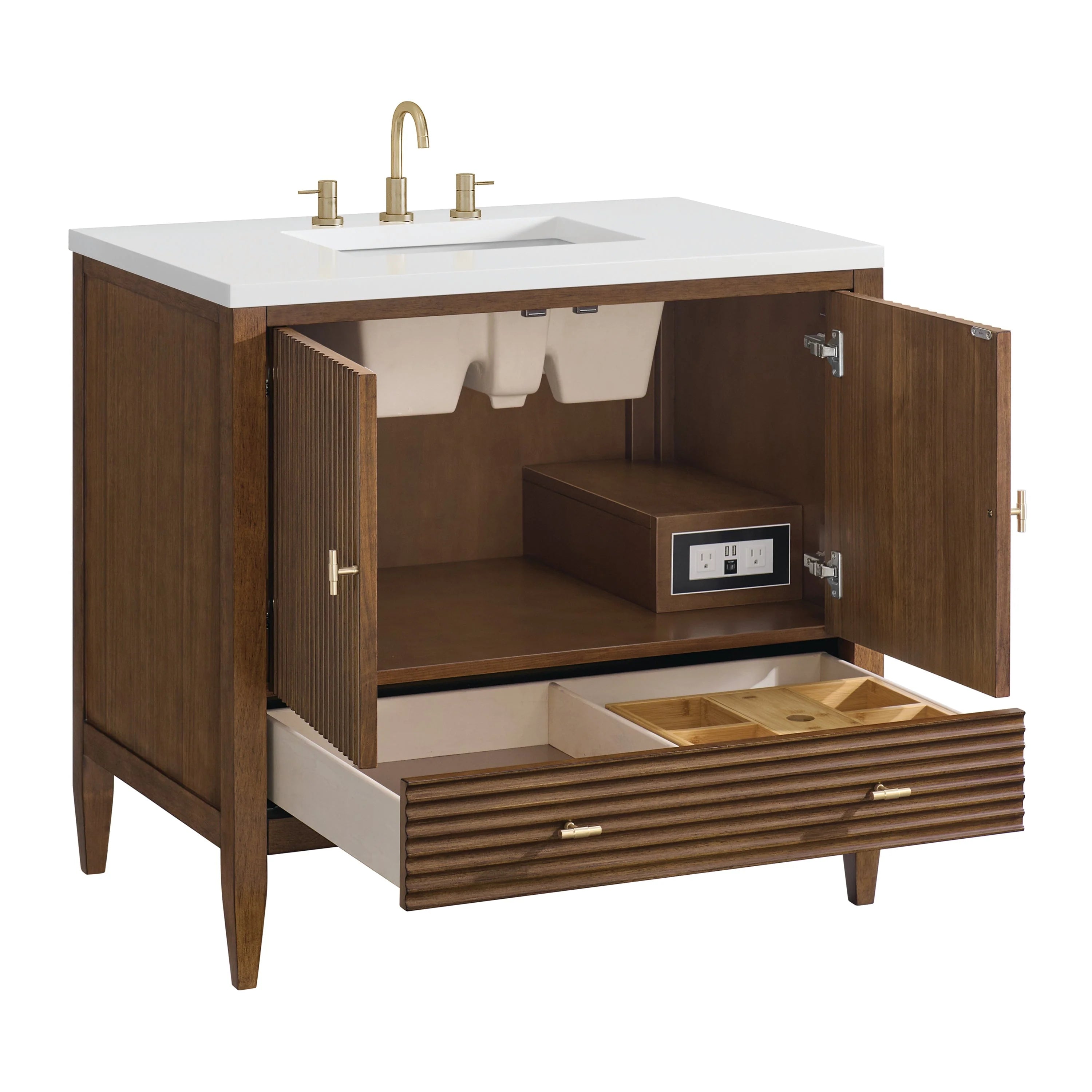 Myrrin Single Vanity,  w/ 3 CM White Zeus Silestone Top