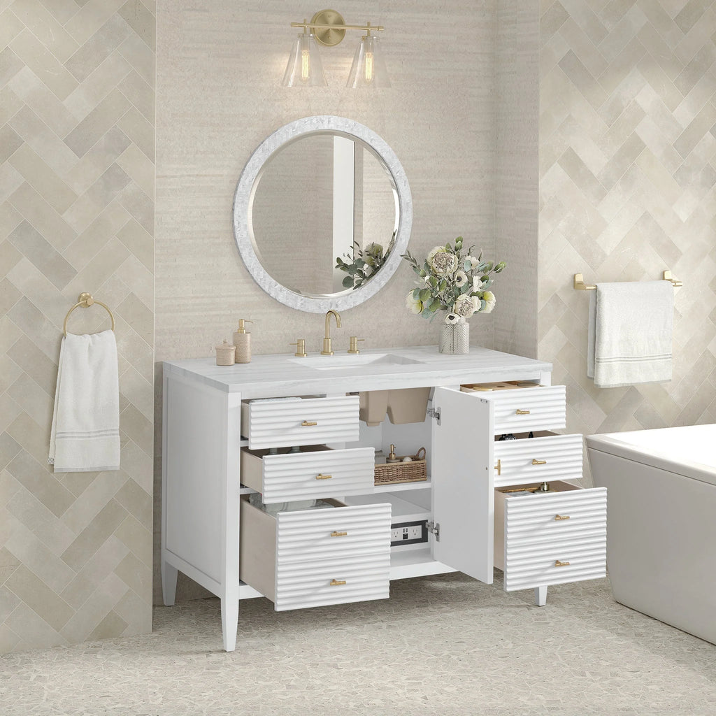 Myrrin Single Vanity,  w/ 3 CM White Zeus Silestone Top