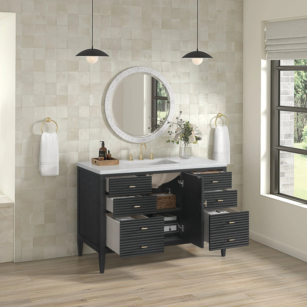 Myrrin Single Vanity,  w/ 3 CM White Zeus Silestone Top