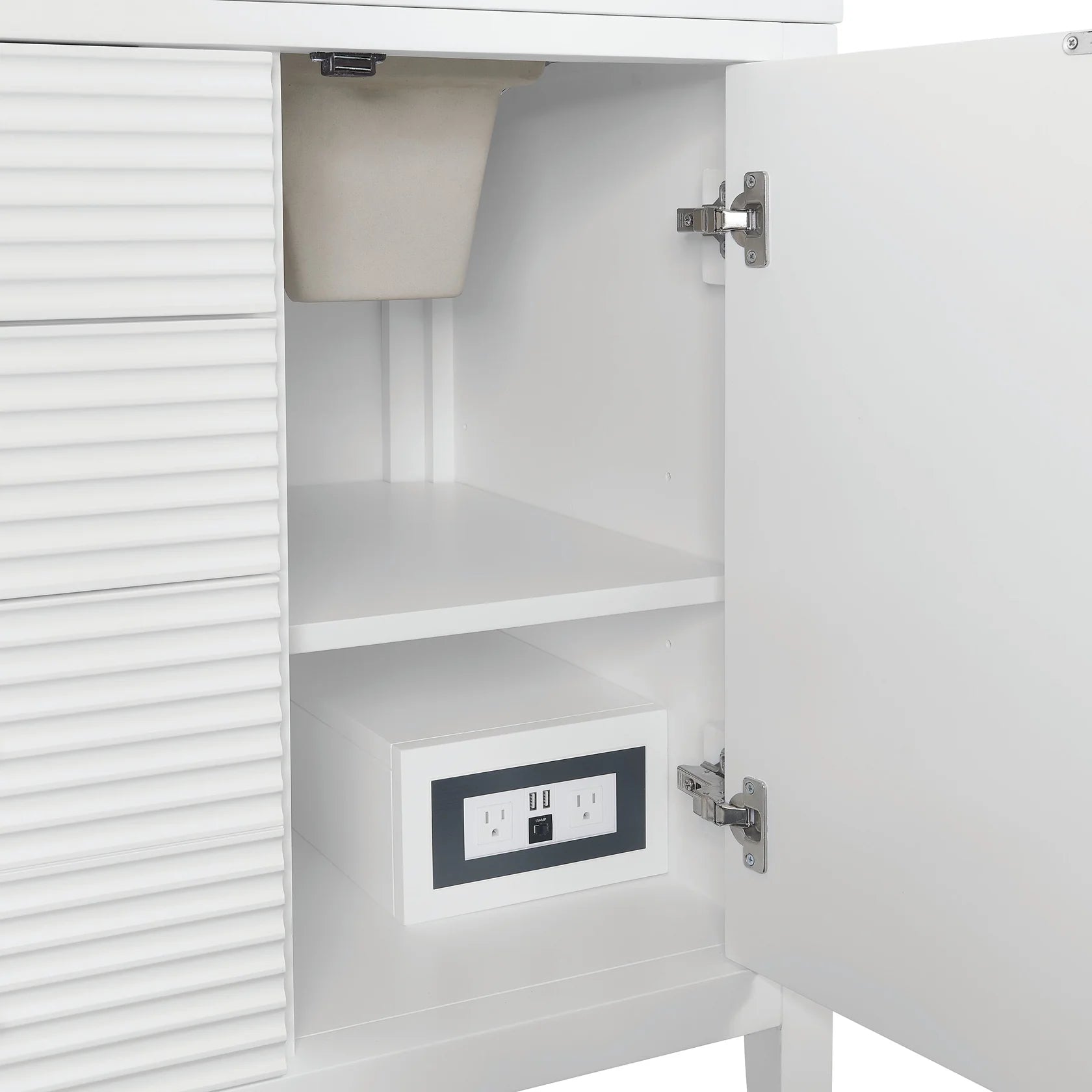 Myrrin Double Vanity, Bright White w/ 3 CM White Zeus Silestone Top