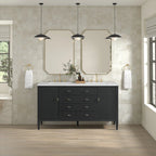 Myrrin Double Vanity, Bright White w/ 3 CM White Zeus Silestone Top
