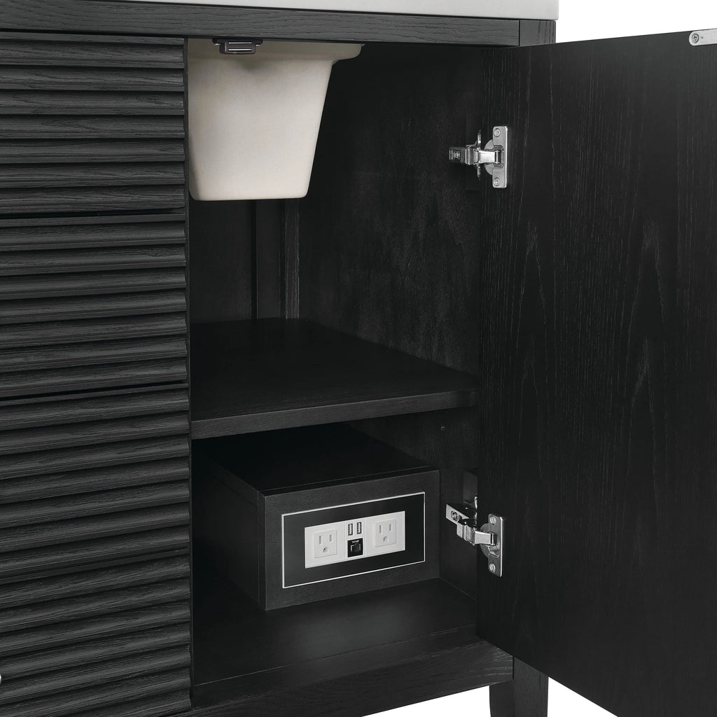 Myrrin Double Vanity, Bright White w/ 3 CM White Zeus Silestone Top