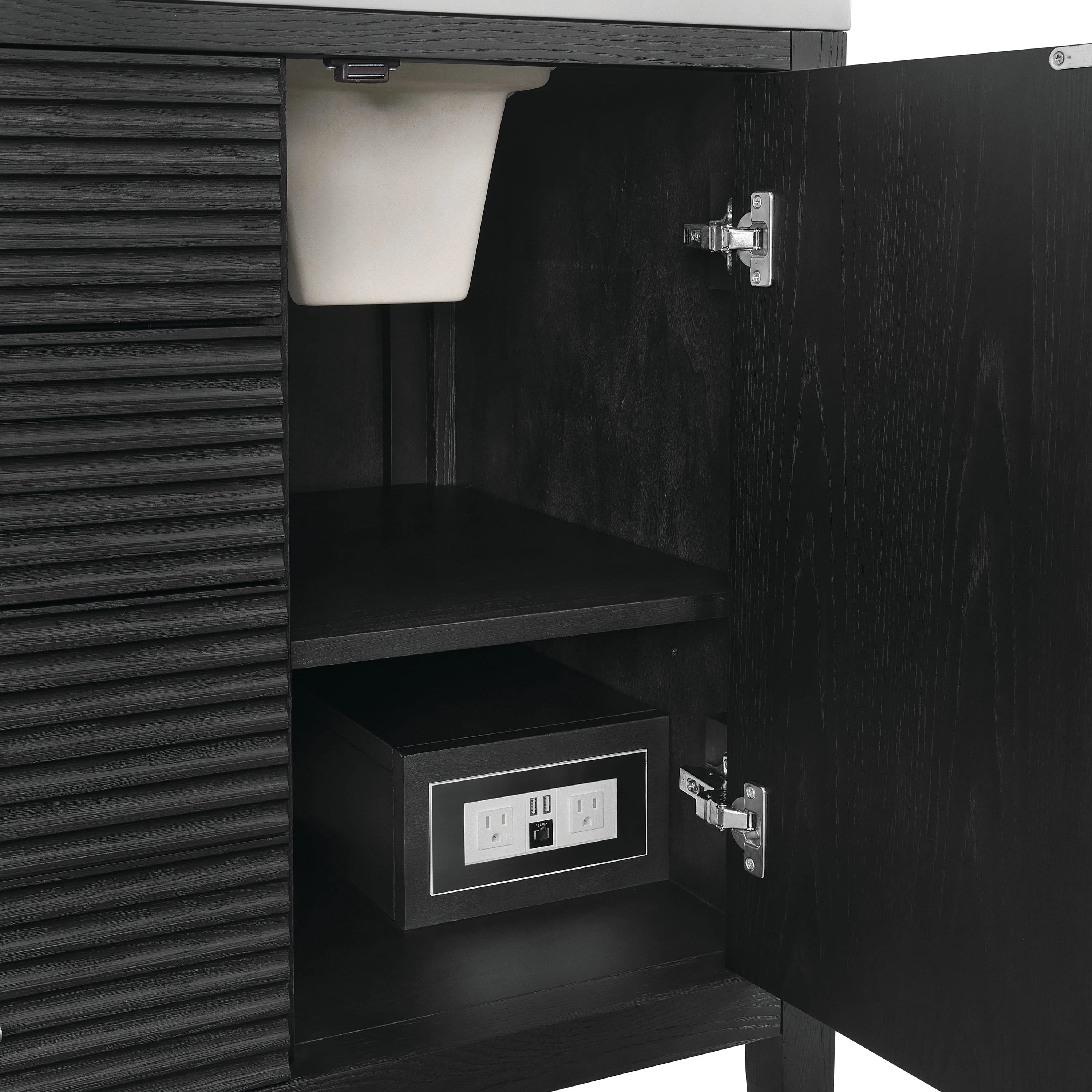 Myrrin Double Vanity, Bright White w/ 3 CM White Zeus Silestone Top