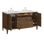 Myrrin Double Vanity, Bright White w/ 3 CM White Zeus Silestone Top