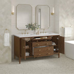 Myrrin Double Vanity, Bright White w/ 3 CM White Zeus Silestone Top