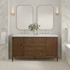 Myrrin Double Vanity, Bright White w/ 3 CM White Zeus Silestone Top