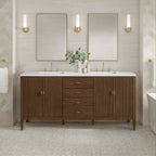 Myrrin Double Vanity, Bright White w/ 3 CM White Zeus Silestone Top