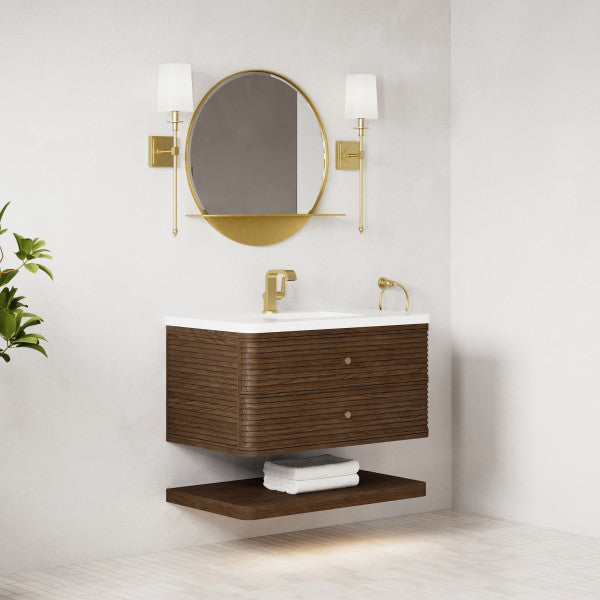 Allamari 36" Single Vanity, Sable w/ Single Hole 3 CM White Zeus Silestone Top