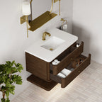 Allamari 36" Single Vanity, Sable w/ Single Hole 3 CM White Zeus Silestone Top