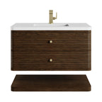 Allamari 36" Single Vanity, Sable w/ Single Hole 3 CM White Zeus Silestone Top