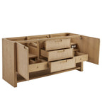 Solene 72" Double Vanity, Seaside Oak, w/ 3 CM White Zeus Quartz Top
