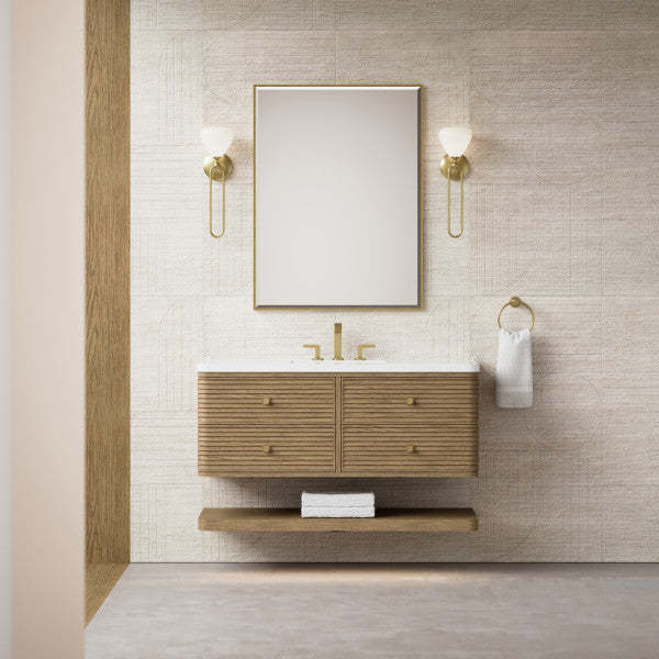 Allamari 48" Single Vanity, Dune Mist w/ 3 CM White Zeus Silestone Top