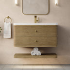 Allamari 36" Single Vanity, Dune Mist w/ Single Hole 3 CM White Zeus Silestone Top