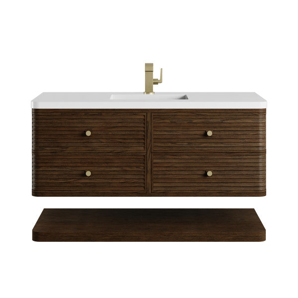 Allamari 48" Single Vanity, Sable w/ Single Hole 3 CM White Zeus Silestone Top